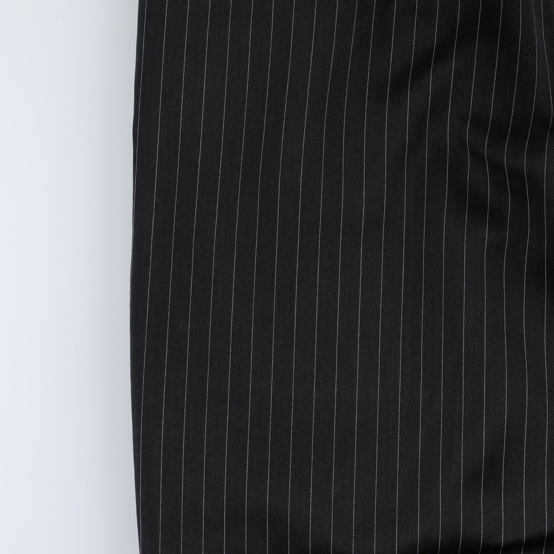 MIDTOWN MAN Stripe Pattern Two-Pleat Slacks Pants Men's W32 (approx.) polyester black type Vintage Second Hand