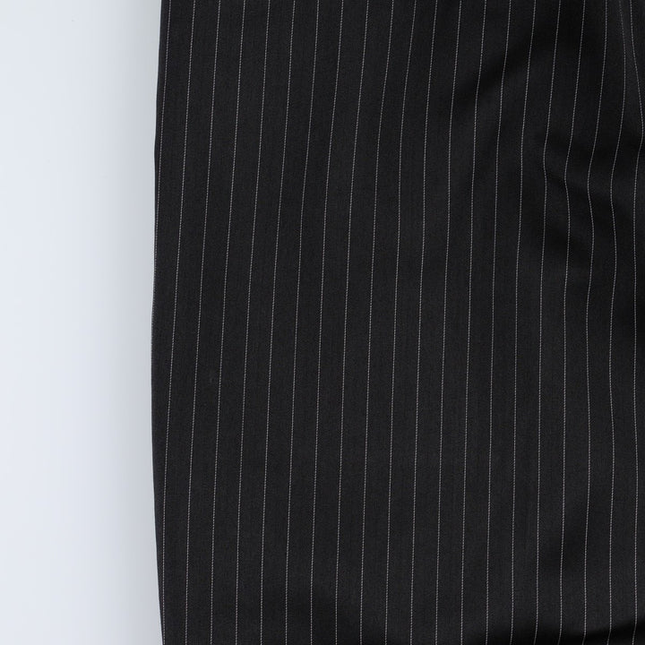 MIDTOWN MAN Stripe Pattern Two-Pleat Slacks Pants Men's W32 (approx.) polyester black type Vintage Second Hand