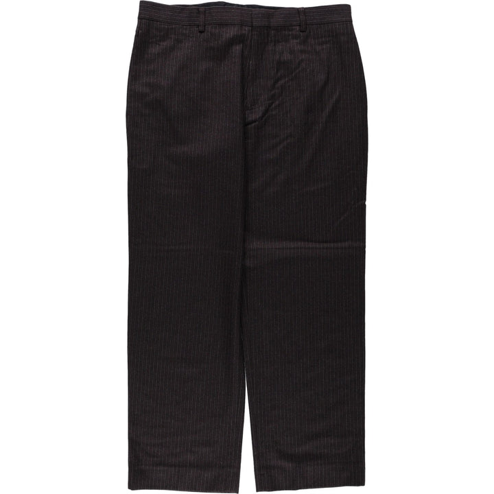 2000'S Banana Republic Stripe Pattern Wool Pants/Slacks, Men's W35 (approx.) wool black type Vintage Second Hand