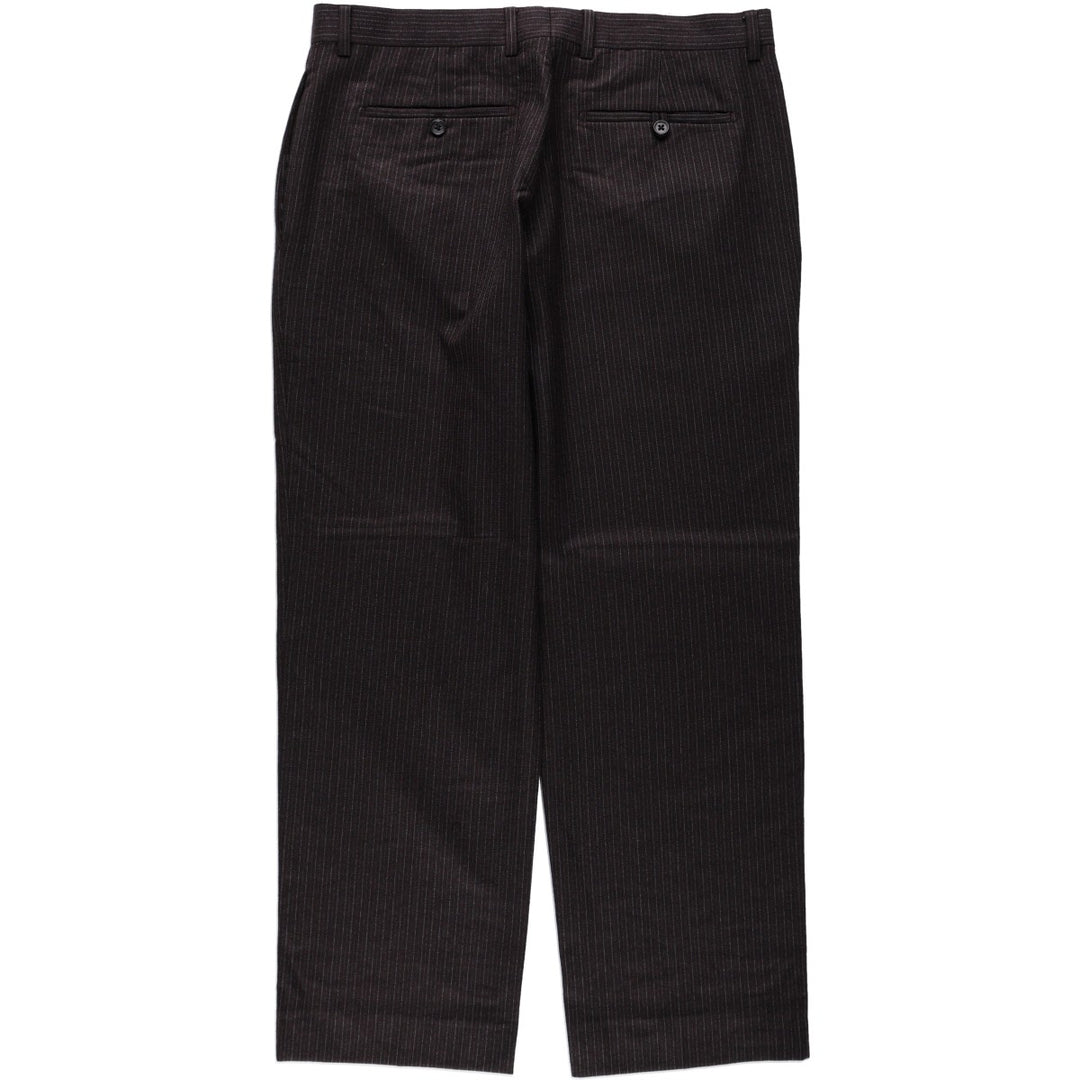 2000'S Banana Republic Stripe Pattern Wool Pants/Slacks, Men's W35 (approx.) wool black type Vintage Second Hand