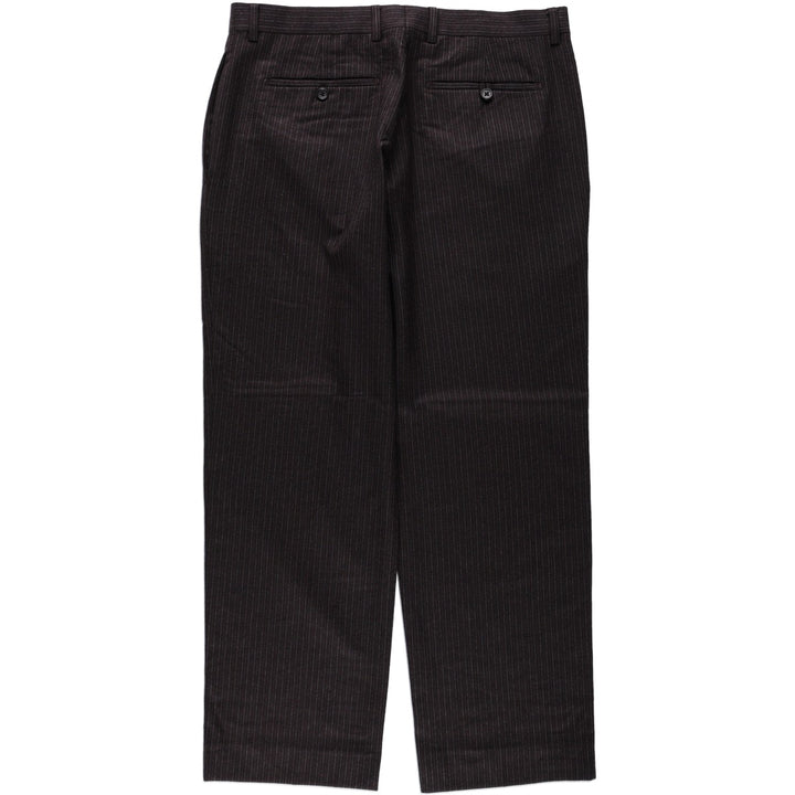 2000'S Banana Republic Stripe Pattern Wool Pants/Slacks, Men's W35 (approx.) wool black type Vintage Second Hand