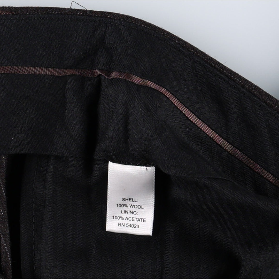 2000'S Banana Republic Stripe Pattern Wool Pants/Slacks, Men's W35 (approx.) wool black type Vintage Second Hand