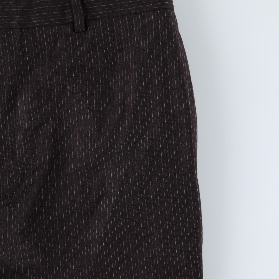 2000'S Banana Republic Stripe Pattern Wool Pants/Slacks, Men's W35 (approx.) wool black type Vintage Second Hand