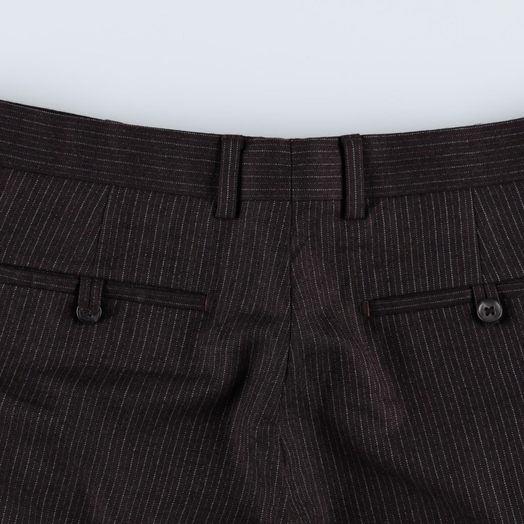 2000'S Banana Republic Stripe Pattern Wool Pants/Slacks, Men's W35 (approx.) wool black type Vintage Second Hand