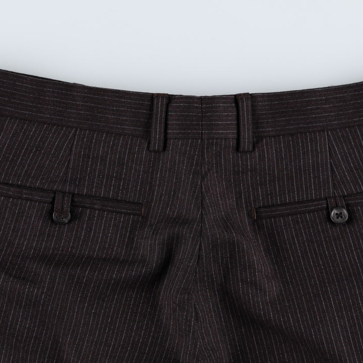 2000'S Banana Republic Stripe Pattern Wool Pants/Slacks, Men's W35 (approx.) wool black type Vintage Second Hand