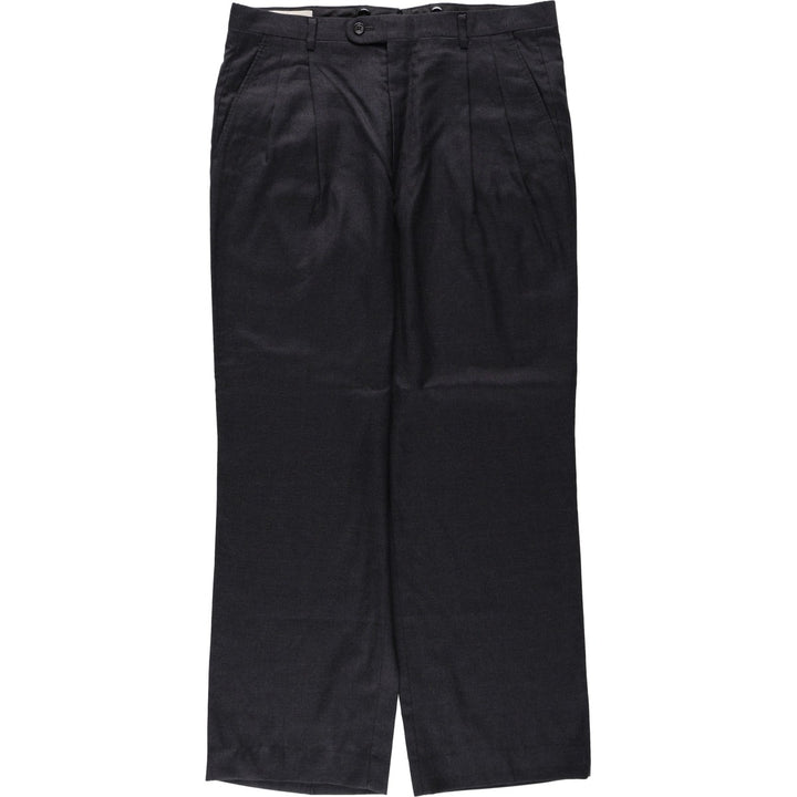 Hickey Freeman Two-Pleat Slacks Pants, Men's W34 (approx.), Wide Leg Pants, Vintage Style unclear Charcoal Vintage Second Hand