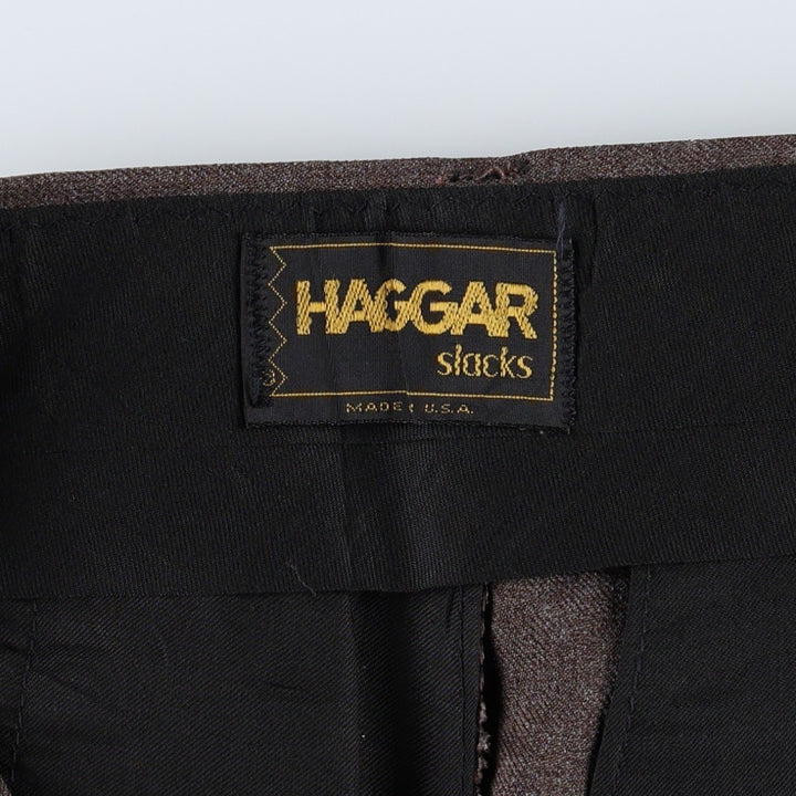 80'S Haggar slacks pants, made in USA, men's size W36 equivalent, vintage. unclear brown type Vintage Second Hand