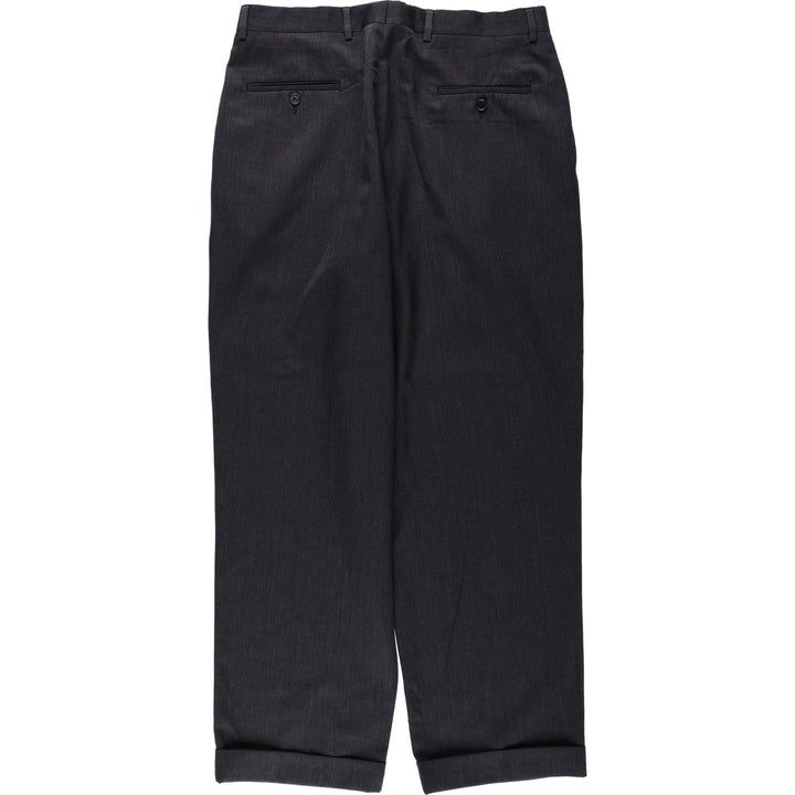 Brooks Brothers two-pleat slacks, made in the USA, men's size W34 (approx.). wool Charcoal Vintage Second Hand