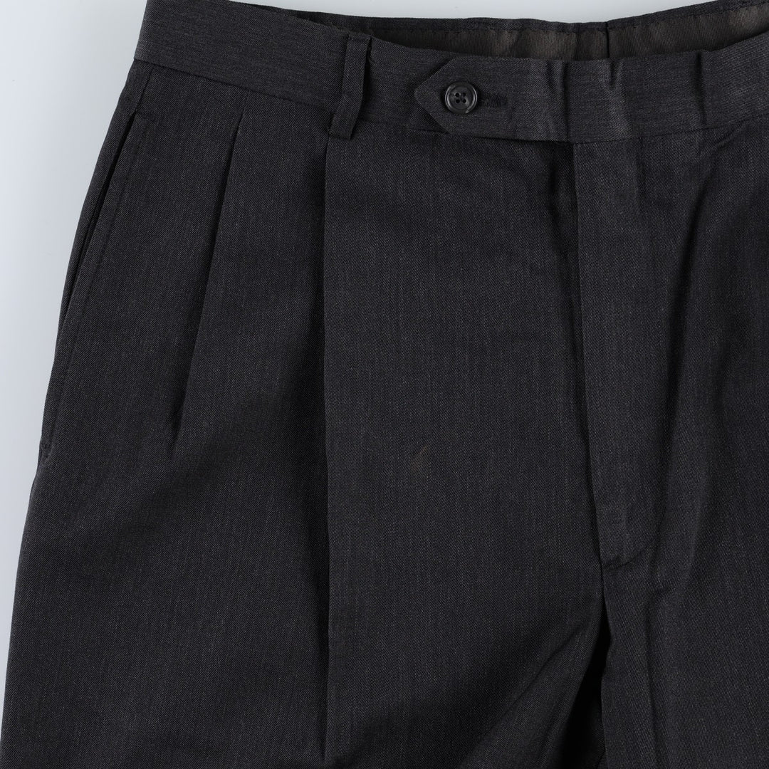 Brooks Brothers two-pleat slacks, made in the USA, men's size W34 (approx.). wool Charcoal Vintage Second Hand