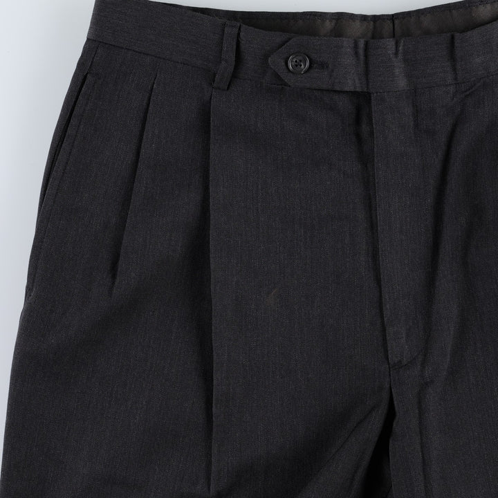 Brooks Brothers two-pleat slacks, made in the USA, men's size W34 (approx.). wool Charcoal Vintage Second Hand
