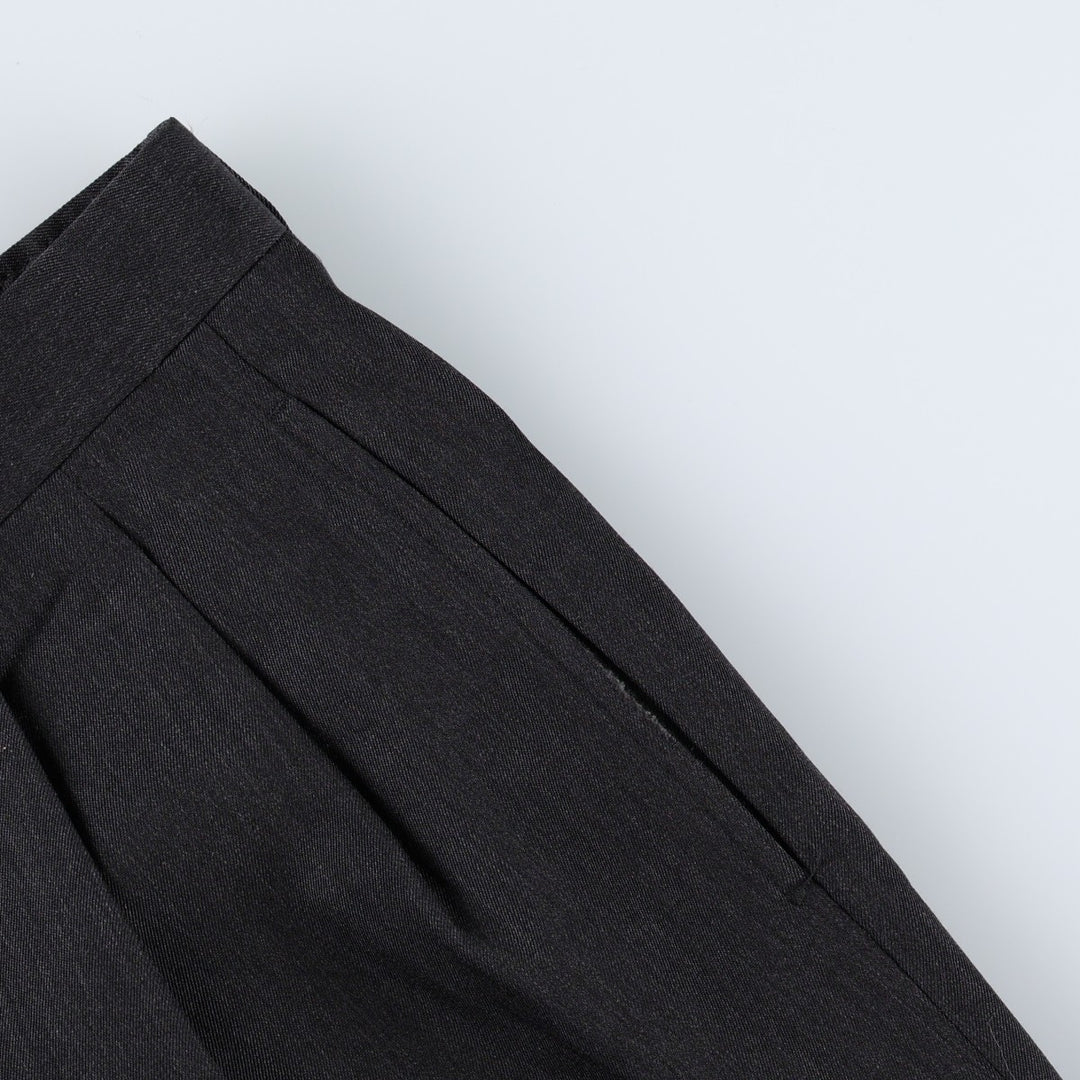 Brooks Brothers two-pleat slacks, made in the USA, men's size W34 (approx.). wool Charcoal Vintage Second Hand