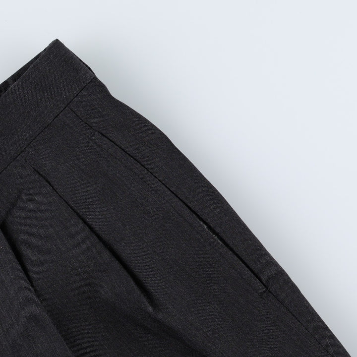 Brooks Brothers two-pleat slacks, made in the USA, men's size W34 (approx.). wool Charcoal Vintage Second Hand