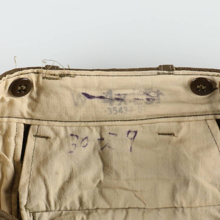 Military dress pants, slacks, men's size W32 (approx.), vintage. unclear Khaki type Vintage Second Hand