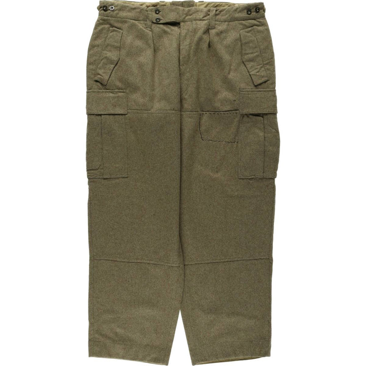 Big Size 1960'S German Army Double Knee Military Cargo Pants, Men's W40 Equivalent, Vintage unclear Khaki type Vintage Second Hand
