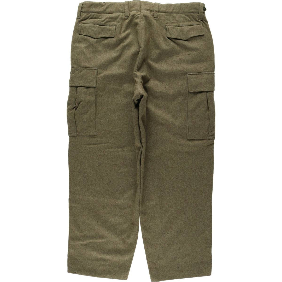 Big Size 1960'S German Army Double Knee Military Cargo Pants, Men's W40 Equivalent, Vintage unclear Khaki type Vintage Second Hand