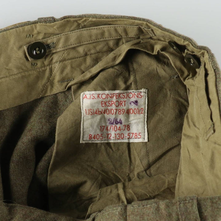 Big Size 1960'S German Army Double Knee Military Cargo Pants, Men's W40 Equivalent, Vintage unclear Khaki type Vintage Second Hand