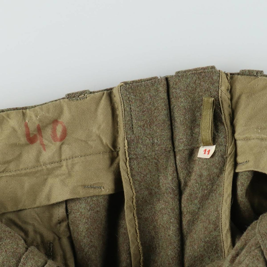 Big Size 1960'S German Army Double Knee Military Cargo Pants, Men's W40 Equivalent, Vintage unclear Khaki type Vintage Second Hand