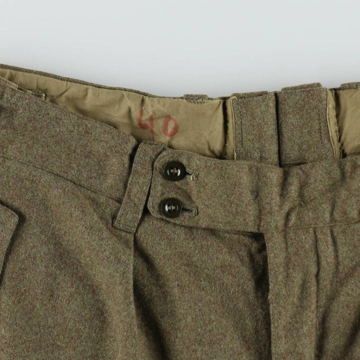 Big Size 1960'S German Army Double Knee Military Cargo Pants, Men's W40 Equivalent, Vintage unclear Khaki type Vintage Second Hand