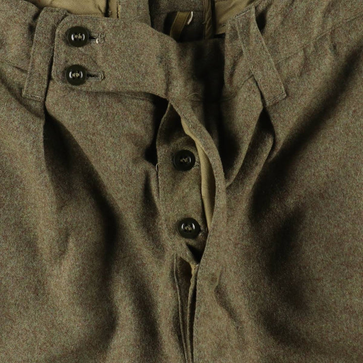 Big Size 1960'S German Army Double Knee Military Cargo Pants, Men's W40 Equivalent, Vintage unclear Khaki type Vintage Second Hand