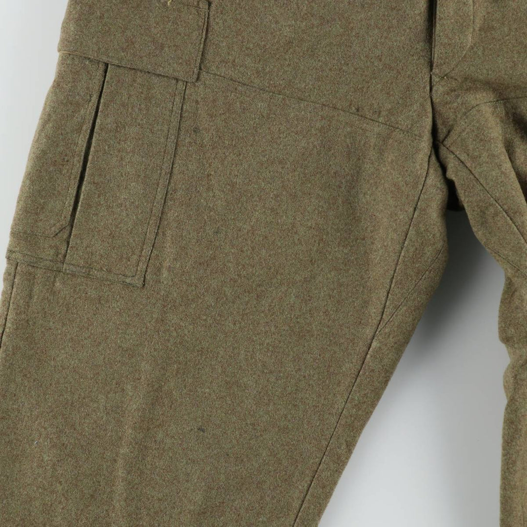Big Size 1960'S German Army Double Knee Military Cargo Pants, Men's W40 Equivalent, Vintage unclear Khaki type Vintage Second Hand