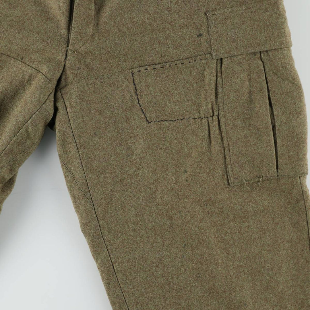 Big Size 1960'S German Army Double Knee Military Cargo Pants, Men's W40 Equivalent, Vintage unclear Khaki type Vintage Second Hand