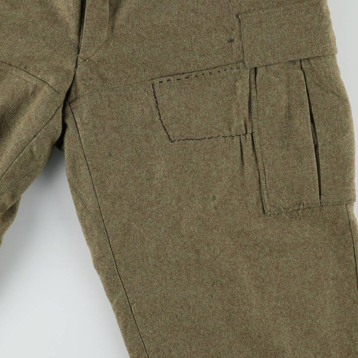 Big Size 1960'S German Army Double Knee Military Cargo Pants, Men's W40 Equivalent, Vintage unclear Khaki type Vintage Second Hand