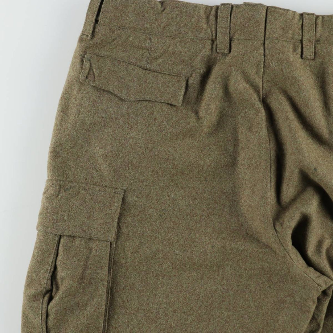 Big Size 1960'S German Army Double Knee Military Cargo Pants, Men's W40 Equivalent, Vintage unclear Khaki type Vintage Second Hand