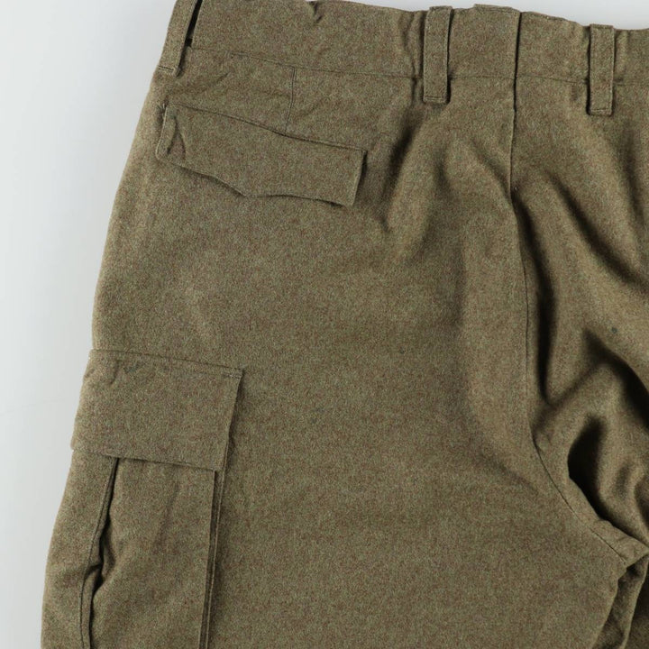 Big Size 1960'S German Army Double Knee Military Cargo Pants, Men's W40 Equivalent, Vintage unclear Khaki type Vintage Second Hand