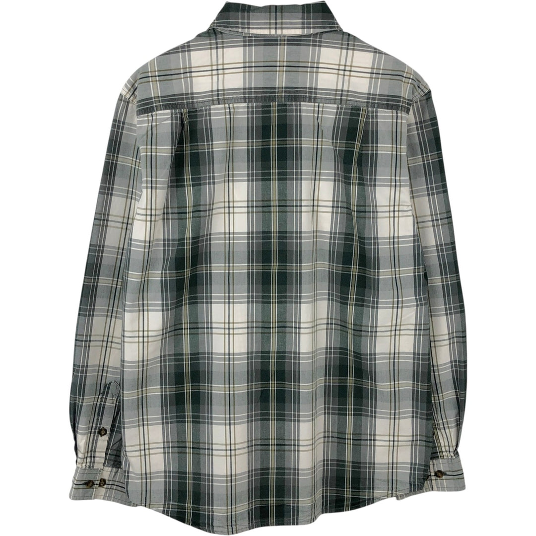 Carhartt Relaxed Fit Check Pattern Long Sleeve Button Down Work Shirt, Men's Medium cotton green type Vintage Second Hand