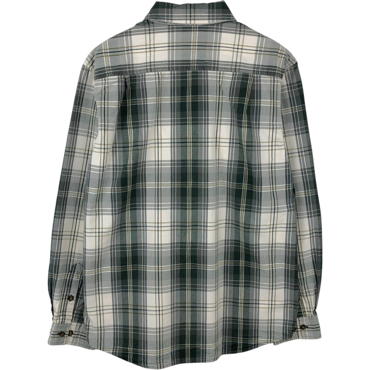 Carhartt Relaxed Fit Check Pattern Long Sleeve Button Down Work Shirt, Men's Medium cotton green type Vintage Second Hand