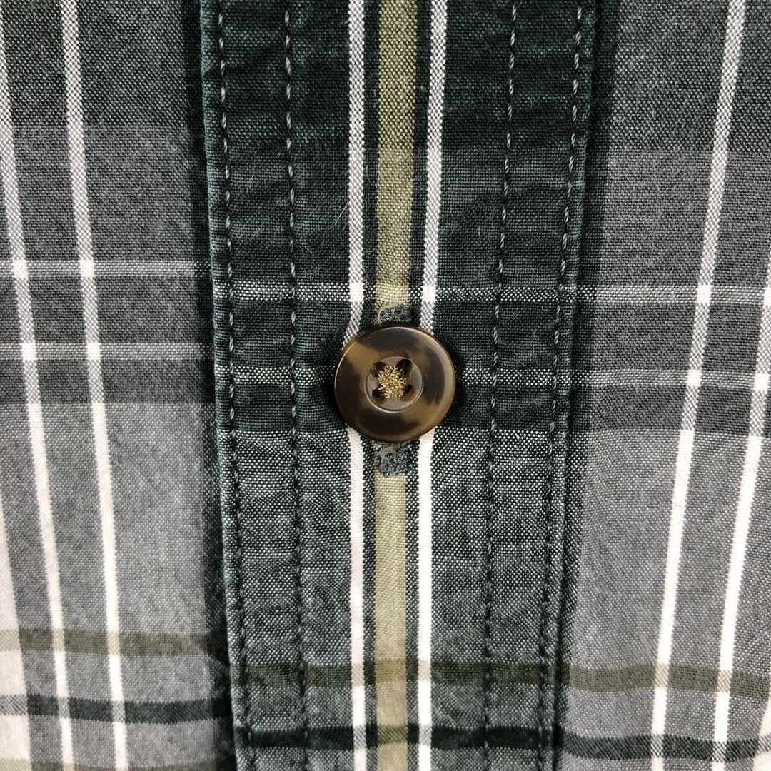 Carhartt Relaxed Fit Check Pattern Long Sleeve Button Down Work Shirt, Men's Medium cotton green type Vintage Second Hand