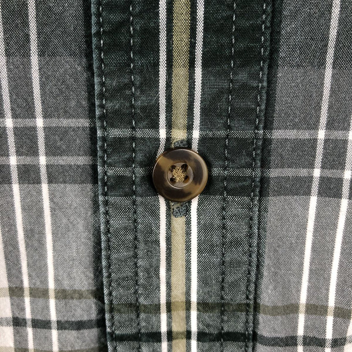 Carhartt Relaxed Fit Check Pattern Long Sleeve Button Down Work Shirt, Men's Medium cotton green type Vintage Second Hand