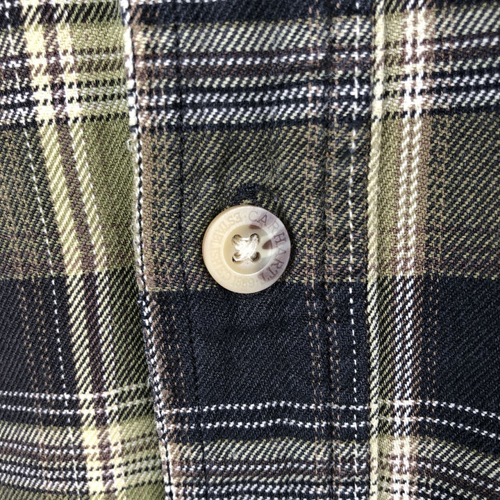 Carhartt Check Pattern Long Sleeve Button-Down Work Shirt, Men's Size L cotton green type yellow green Vintage Second Hand