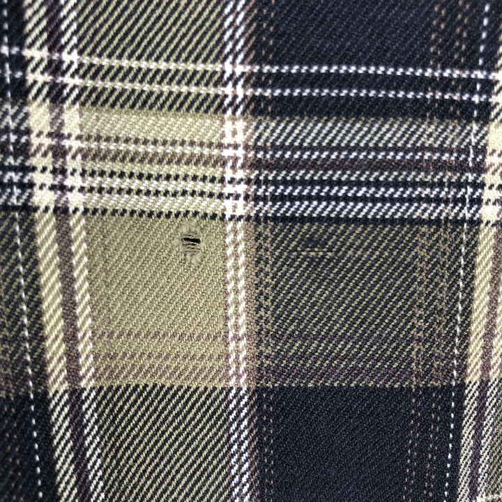 Carhartt Check Pattern Long Sleeve Button-Down Work Shirt, Men's Size L cotton green type yellow green Vintage Second Hand
