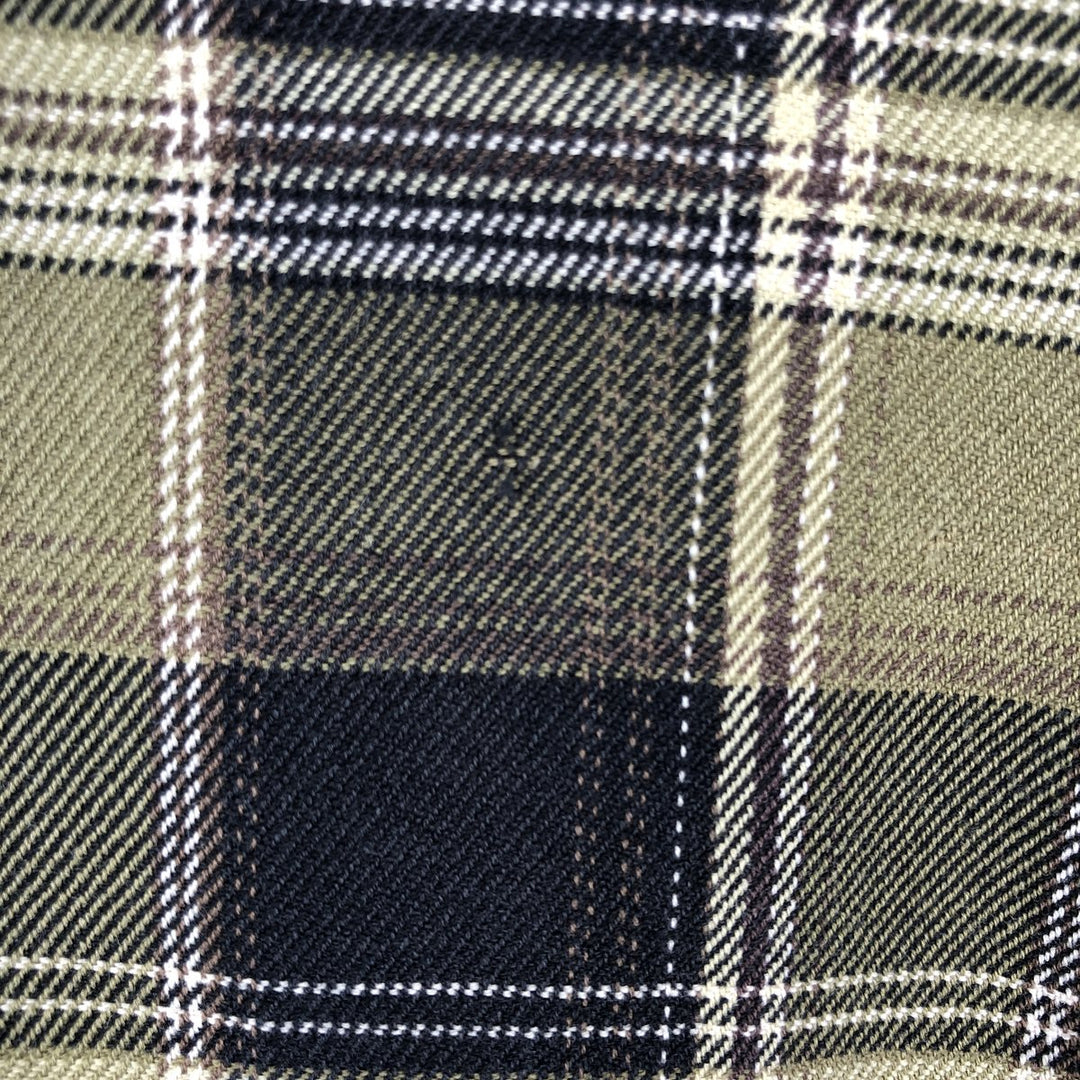 Carhartt Check Pattern Long Sleeve Button-Down Work Shirt, Men's Size L cotton green type yellow green Vintage Second Hand