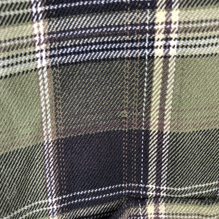 Carhartt Check Pattern Long Sleeve Button-Down Work Shirt, Men's Size L cotton green type yellow green Vintage Second Hand