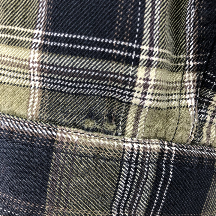Carhartt Check Pattern Long Sleeve Button-Down Work Shirt, Men's Size L cotton green type yellow green Vintage Second Hand