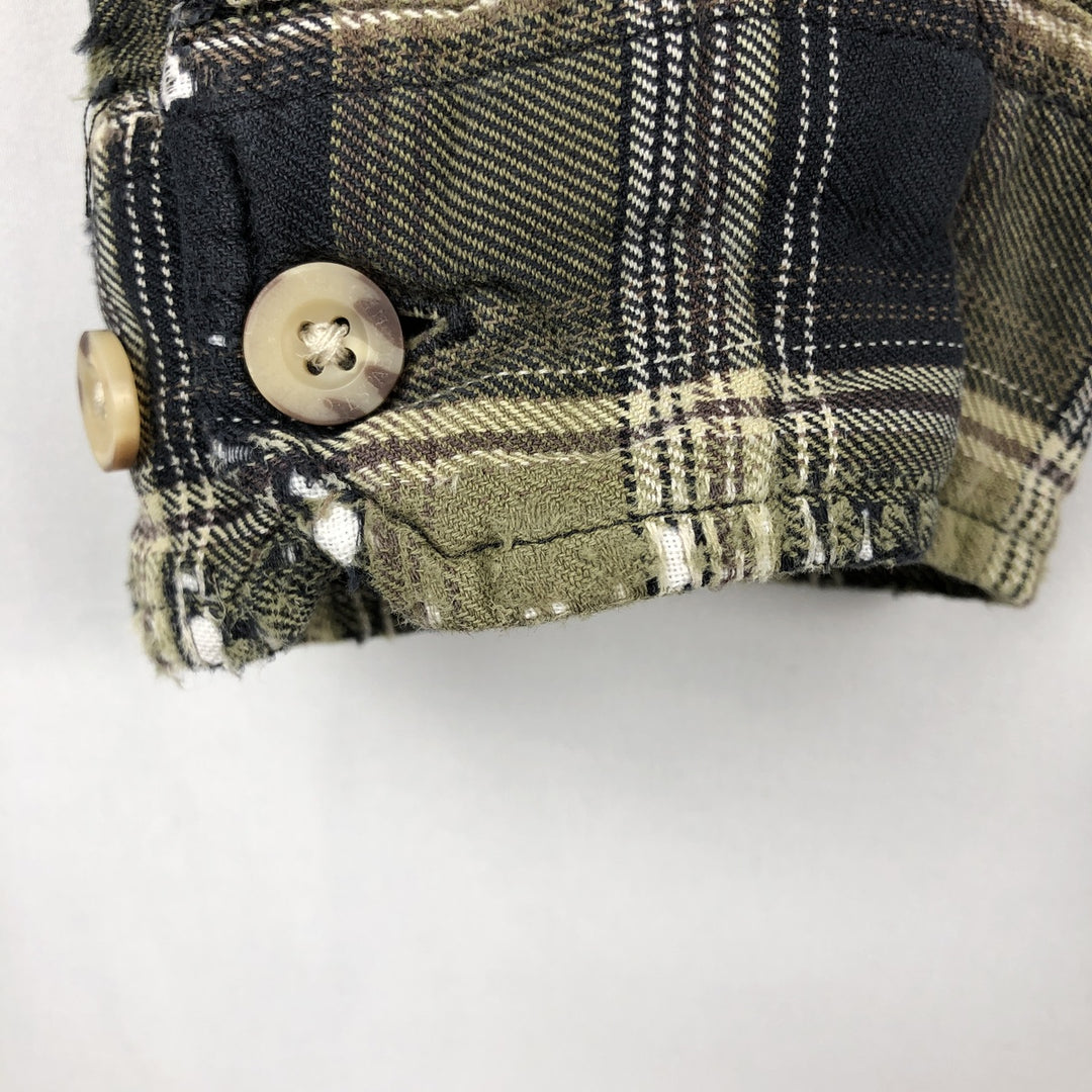 Carhartt Check Pattern Long Sleeve Button-Down Work Shirt, Men's Size L cotton green type yellow green Vintage Second Hand