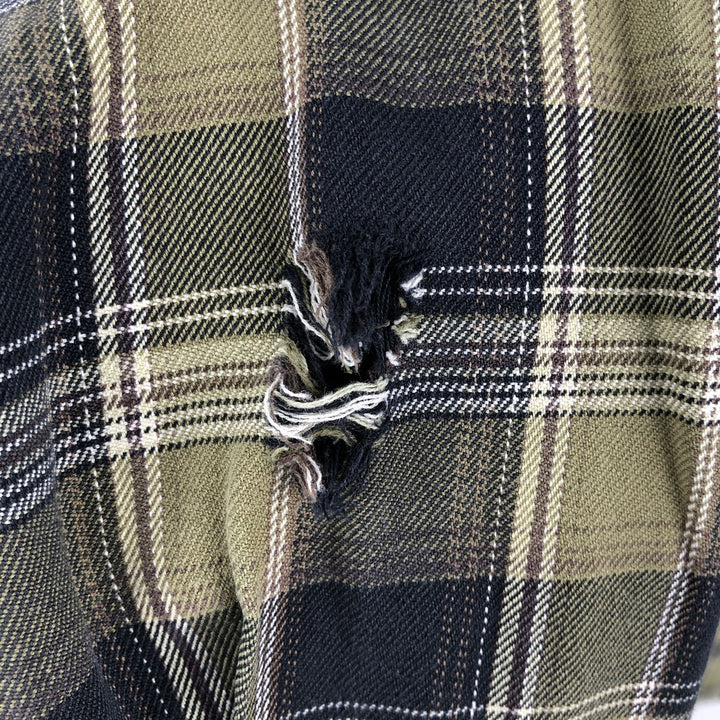 Carhartt Check Pattern Long Sleeve Button-Down Work Shirt, Men's Size L cotton green type yellow green Vintage Second Hand