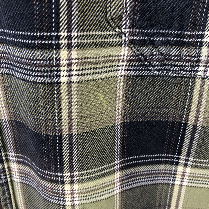 Carhartt Check Pattern Long Sleeve Button-Down Work Shirt, Men's Size L cotton green type yellow green Vintage Second Hand