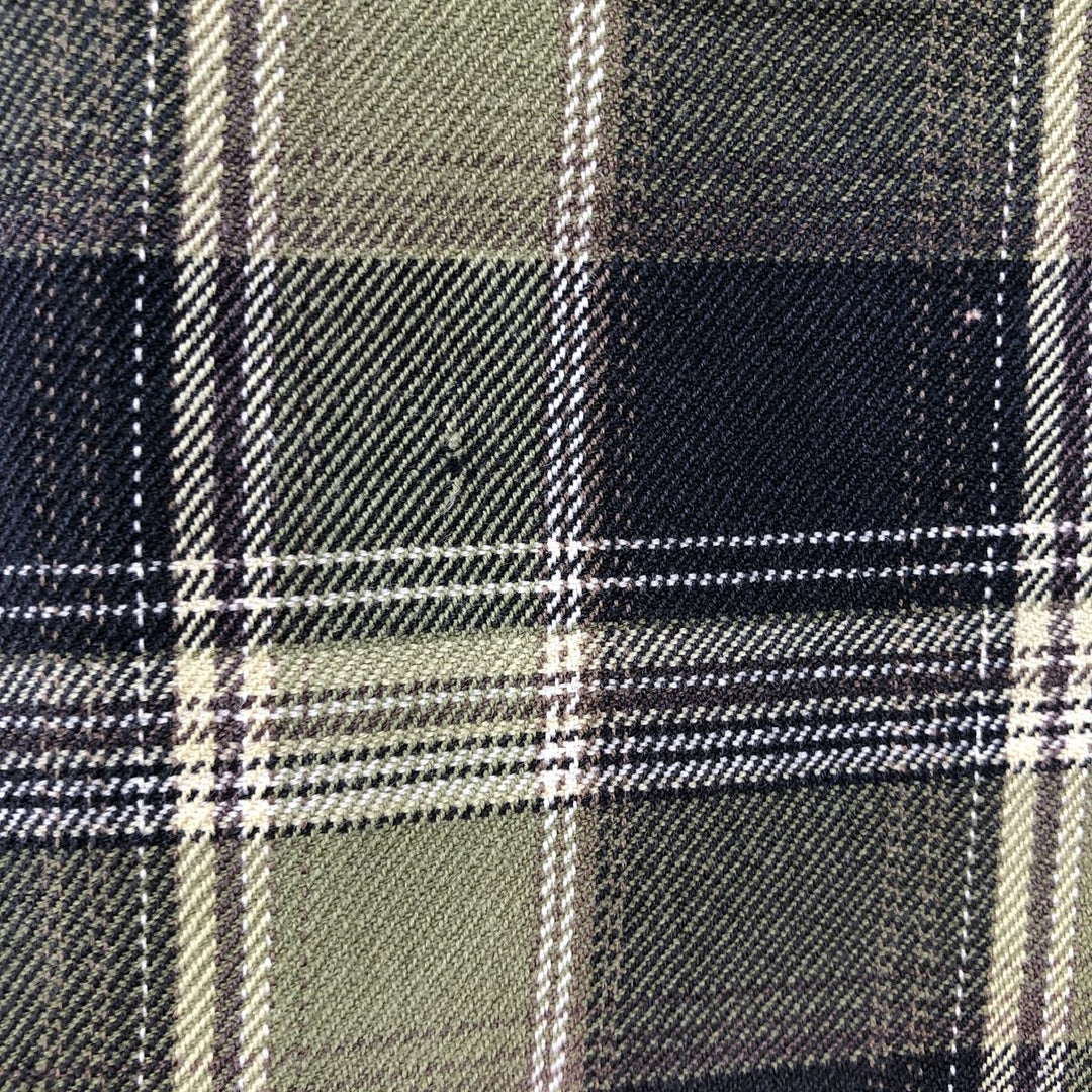 Carhartt Check Pattern Long Sleeve Button-Down Work Shirt, Men's Size L cotton green type yellow green Vintage Second Hand