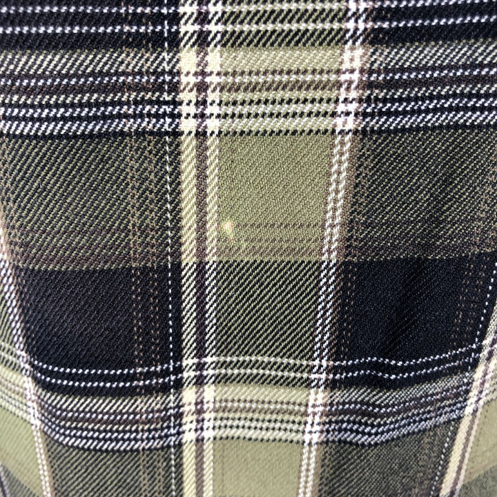 Carhartt Check Pattern Long Sleeve Button-Down Work Shirt, Men's Size L cotton green type yellow green Vintage Second Hand