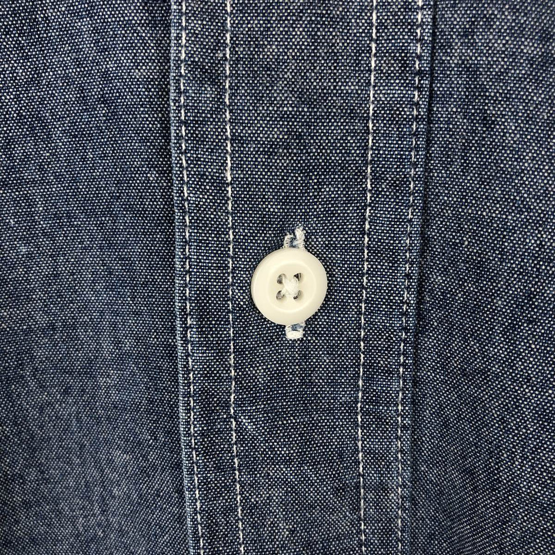 80'S Osh Kosh Long-Sleeve Chambray Shirt, Men's Size XL (Equivalent), Vintage unclear blue type Vintage Second Hand