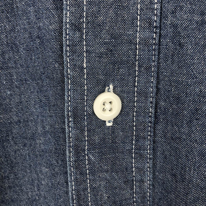 80'S Osh Kosh Long-Sleeve Chambray Shirt, Men's Size XL (Equivalent), Vintage unclear blue type Vintage Second Hand