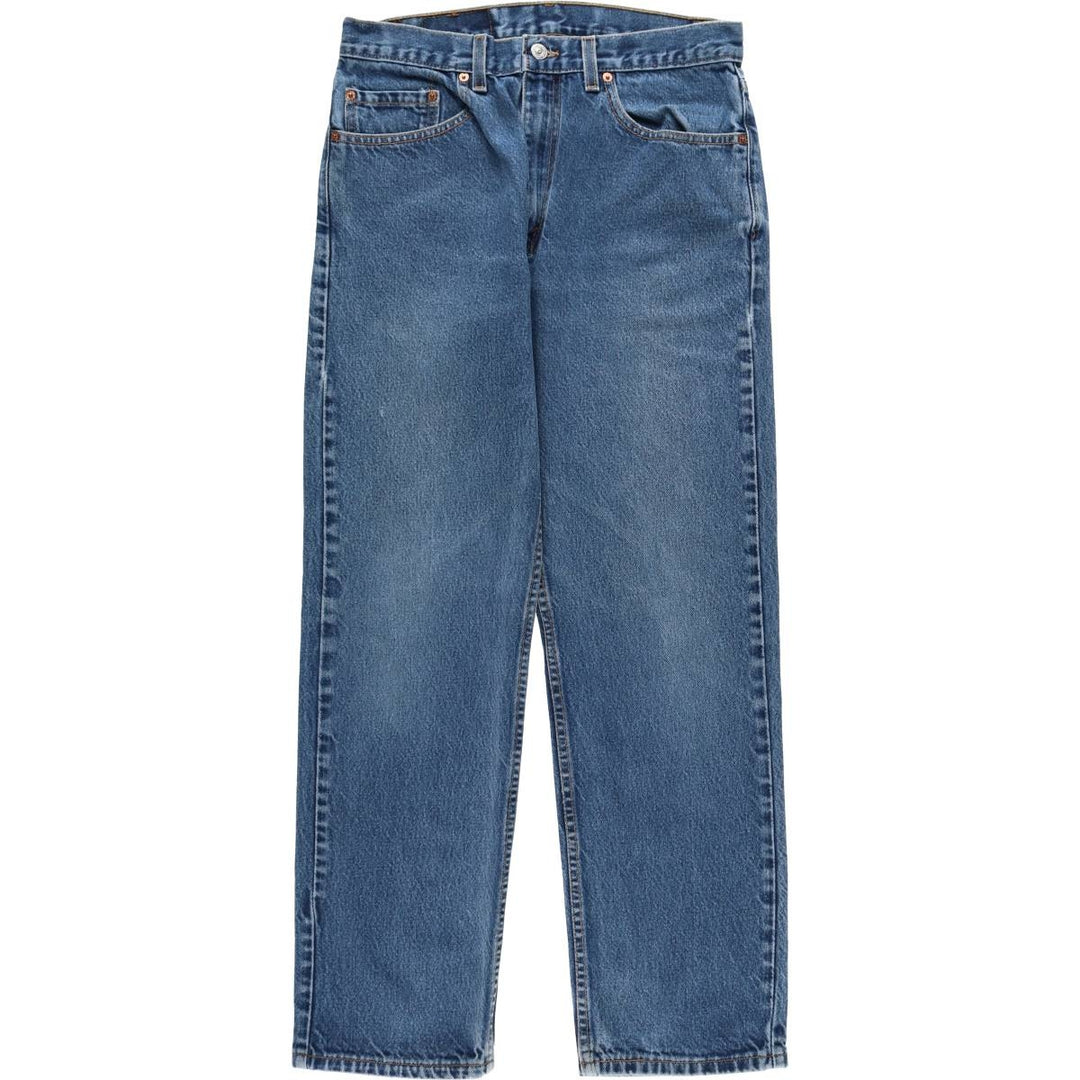 00'S Levi's 505 REGULAR FIT STRAIGHT LEG tapered denim pants made in USA, men's size w32 cotton blue type Vintage Second Hand