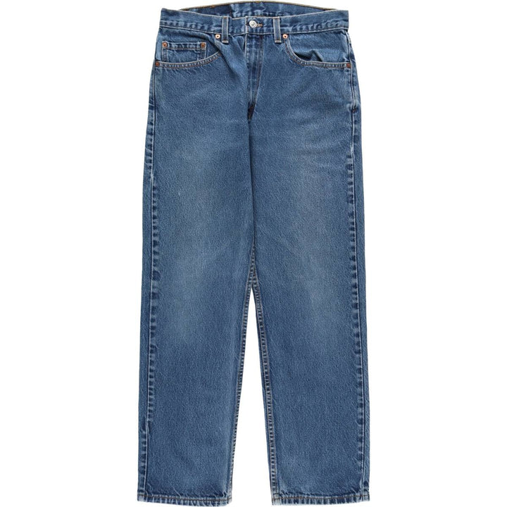 00'S Levi's 505 REGULAR FIT STRAIGHT LEG tapered denim pants made in USA, men's size w32 cotton blue type Vintage Second Hand