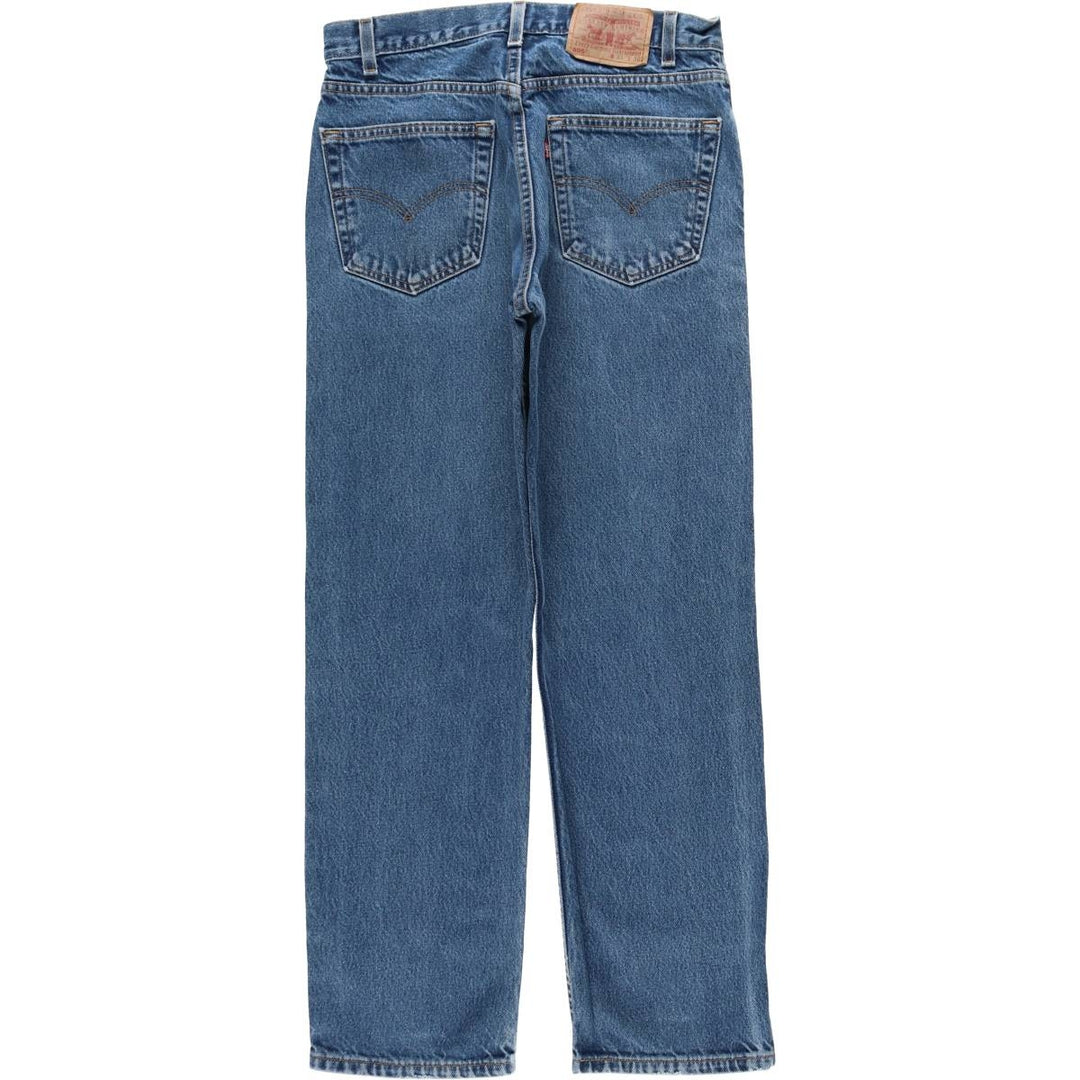00'S Levi's 505 REGULAR FIT STRAIGHT LEG tapered denim pants made in USA, men's size w32 cotton blue type Vintage Second Hand