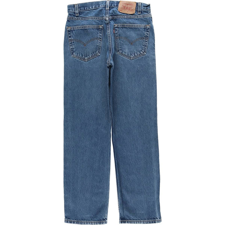 00'S Levi's 505 REGULAR FIT STRAIGHT LEG tapered denim pants made in USA, men's size w32 cotton blue type Vintage Second Hand