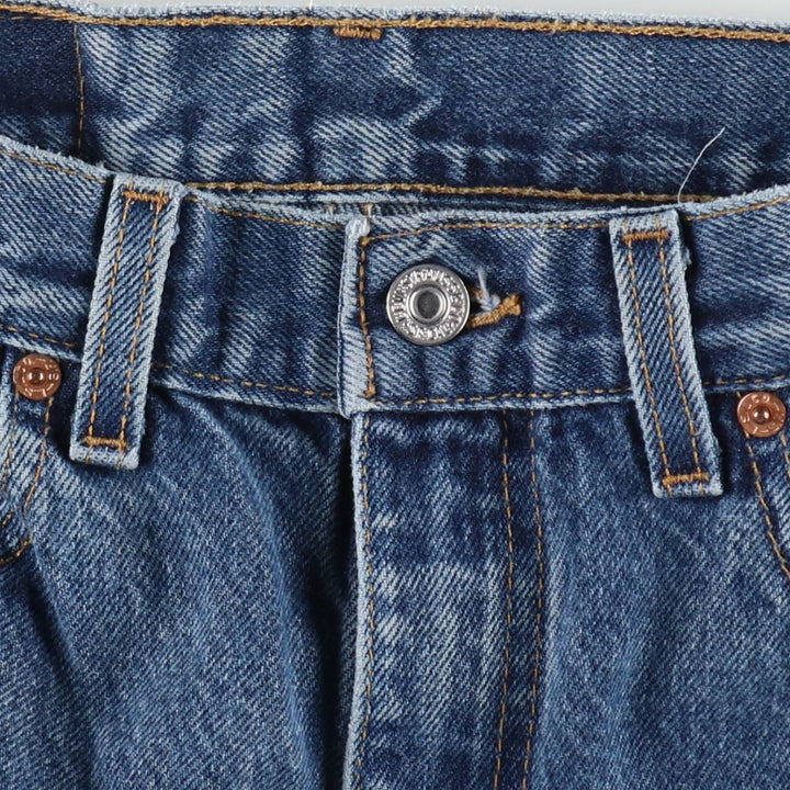 00'S Levi's 505 REGULAR FIT STRAIGHT LEG tapered denim pants made in USA, men's size w32 cotton blue type Vintage Second Hand