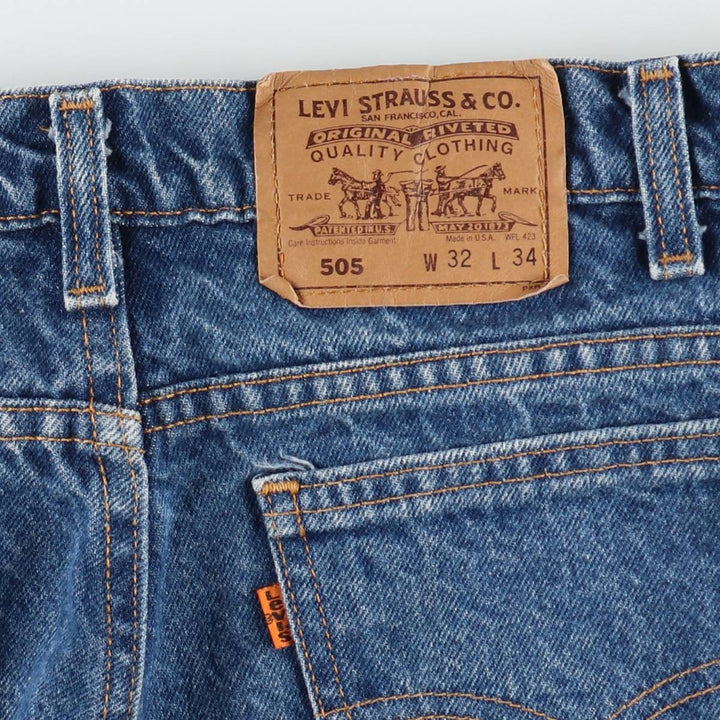 1990'S Levi's 505 Orange Tab Tapered Denim Pants, Made in USA, Men's Size W31 (approx.), Vintage cotton blue type Vintage Second Hand